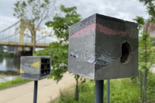 Birdhouses installed along Allegheny Riverfront Park