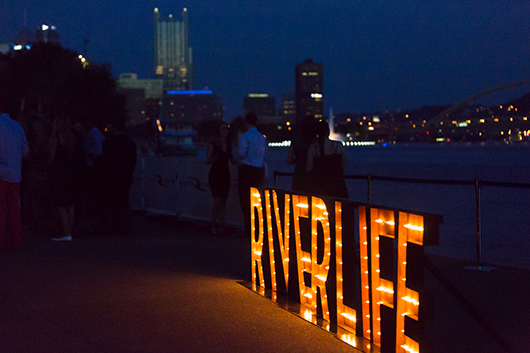 Illuminated Riverlife sign
